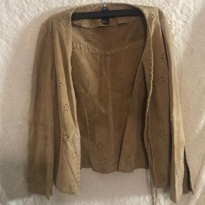 Genuine leather suede Misdemeanor brand Jacket Women’s Large floral design